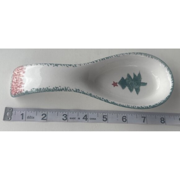 Ceramic Winter Holidays Christmas Tree Napkin Holder and Spoon Holder (READ) - Picture 13 of 16